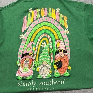 Womens XL Simply Southern Green Short Sleeve St. Paddy’s Day shirt.